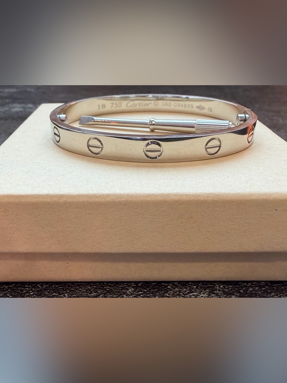 Cartier White Gold Love Bracelet with Screw Motifs